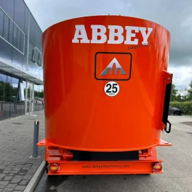 Abbey Machinery Twin Auger Vertical Feeder rear view close-up